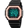 TONSHEN Uomo Sportvio Digitale Orologi da Polso Multifunzionale 50M Impermeabile Outdoor Militare Tattico LED Elettronico Doppio Tempo Plastica Orologio (Rosa)