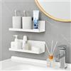 twirush 2 mensole galleggianti in acrilico, 30 x 9,5 cm, autoadesive, per bagno, senza trapano, facilmente espandere lo spazio della parete, ripiani adesivi acrilici per bagno, camera da letto, soggiorno
