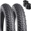 MADICKS 2 COPERTONI 20 X 4.0 X FAT BIKE + 2 CAMERE D'ARIA E-BIKE GOMMA 20'' COPPIA PNEUMATICI TASSELLATO MTB BICI ELETTRICA NERO RIGIDO 20X4.0 (100-406)