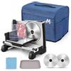 Moongiantgo Affettatrice Elettrica da Casa, Affettatrice Professionale con Blocco di Sicurezza, Spessore Regolabile 0-18mm, 2x Lama in Acciaio Inox da 19cm per Carne/Pane/Formaggio/Verdura (200W)