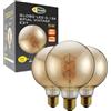 CLAR - Lampadina Dimmerabile, Lampadina Dimmerabile E27, Lampadine Dimmerabili, Lampadina LED Dimmerabile, Lampada Vintage, Lampadine Vintage E27 Luce Calda, G125 5W 2200K (Pack 3)
