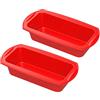 Siliz - Teglia antiaderente in silicone per pane, torte, pancake e pizza, 27,5 x 14 x 6,5 cm, confezione da 02