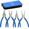 CCLIFE 4 Pezzi Pinza per Seeger 175 mm con Maniglie Antiscivolo Pinza anelli kit Pinze Seeger interni esterni