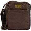 Avirex Borsello Uomo a Tracolla in Pelle Lavata, Borsa a Tracolla Regolabile, in Stile Vintage, Collezione MayDay MDY02, Marrone Scuro