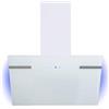 Respekta Cappa aspirante senza testa/Cappa inclinata di 60 cm/Alloggiamento in metallo con paralume in vetro bianco/Funzione di scarico e ricircolo / CH69060WA+ / A+ / 43-63 dB