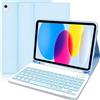 YUEJIDZ iPad A16 11 Generazione 2025/Custodia Tastiera per iPad 10 Generazione 2022, Custodia per Tastiera Magnetica Staccabile con Portamatite (Layout Italiano, QWERTY) per iPad 11/10.9 Pollici, Blu