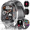 ESFOE Smartwatch Uomo (3 Cinturini),1,96'' Orologio Smartwatch con Chiamate Bluetooth,Militari Smart Watch con Impermeabile IP68,400mAh 100+Sportive Fitness Tracker Robusto Orologio per Android iOS