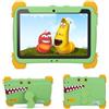 C idea Tablet Andriod 13 da 10.1 Pollici per Bambini Con Custodia - 4 GB RAM, 64 GB ROM, 6000mAh, Protezione Occhi, Touchscreen, WiFi - Regalo Educativo Verde