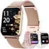RifePhi Smartwatch donna, 1,83 Orologio bluetooth con Effettua/Risposta Chiamate,113+Sportive Smart watch Contapassi/24H Cardiofrequenzimetro/Sonno/SpO2, IP68 Fitness Tracker per Android iOS(Oro rosa)