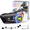 Moman Auricolare Casco Moto-1000mAh Batteria, RS-H4P Cuffie Casco Moto Doppia Riduzione del Rumore con Hi-Fi Microfono Morbida/Dura FM/RGB/IPX6/Controllo Musica/Vocale AI Auricolari Moto Per Singola