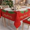 PETTI Artigiani Italiani - Tovaglia Natalizia Antimacchia Rettangolare Copritavolo Natalizio Cucina Disegno Fiocco Rosso X12 Posti (140x240 cm) 100% Made in Italy