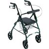 Generico Rollator ROLLY SLIM WIMED Art. 15605600 per ambienti ridotti e passaggi stretti Larghezza totale 50 Cm. Colore Nero/Verde, Portata max 136 kg