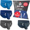 RM Real Men Intimo da uomo con sacchetto per migliorare il rigonfiamento - 4 slip sportivi da uomo in seta ghiaccio con tasca taglia C - Intimo sexy da uomo di Real Men, Blu/Grigio/Blu Scuro/Grigio Scuro, X-Large