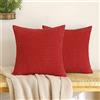EMEMA Federe per Cuscini Fodere Copricuscini Decorativi Granulari Piccole Morbidi Quadrati per Divano Lettoin Misto Poliestere Moderna e Elegante Camera da Letto Soggiorno 2 Pezzi 40x40cm Rosso