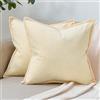 DakTou Federe Cuscini Divano 40 x 40 Velluto a Coste a Righe Beige Fodere per Cuscino Moderno Elegante Quadrati Copricuscini Decorativi per Divano Letto Soggiorno Camera Casa Confezione da 2