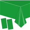 YAAVAAW Tovaglia in Plastica Verde 137 x 274 cm, 2 Pezzi - per Feste, Decorazioni Tavola, Natale, Picnic, Cene, Compleanni Bambini
