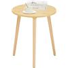 APICIZON Tavolino da Balcone in Legno, Tavolino da Caffè, Tavolino da Salotto, Design Moderno e Minimale, Tavolino al il Divano, Comodino, 42 x 42 x 51cm, Natura