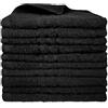 IlGruppone Set 5/10/20/30 Teli 50x90Cm Asciugamani Neri Professionali Parrucchiera Salviette Telo Nero Con Tintura Indanthrene 380Gr - Nero - 10 Pezzi