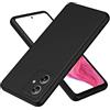 UPLAI Cover per Motorola Moto G54 5G, Ultra Sottile Morbido Silicone Liquido Antiurto Custodia con Premio Fodera Fibra, Elegante Semplice Tocco Perfetto Caso.Nero