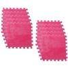 Colcolo 10 pezzi tappetino puzzle quadrato, piastrelle per pavimenti puzzle tappetino da gioco peluche piastrelle tappeto ad incastro per la decorazione del, Rosa Rossa