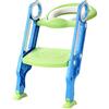 HUOLE Riduttore Water Bambini Riduttore WC per Bambini con Scaletta Pieghevole per l'addestramento al Vasino,antiscivolo, resistente, design pieghevole e regolabile in altezza (Blu-Verde)