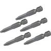 AERZETIX - Set di 5 Punte di avvitatore quadrato 1/4'' (6.3mm) SQ2 2.8x50mm per viti con testa quadrata - DIN 3126 - in acciaio S2 HRC 58-62 - C50092