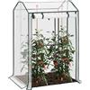 WOLTU Serra da Giardino con Porte Avvolgibili, Serra da Balcone, Telo in Rete PE 140 g/m², per Piante Idrorepellente a Fori Rotondi per Piantare Pomodori Rampicanti e Altro, Bianco
