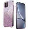 WBWONE Glitter Cover per Huawei Honor X8 4G, Bordo Elettroplaccato, Custodia Morbida con Adesivi Scintillio, Anti-Graffio Case - Rosa