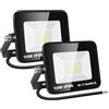 RIGIDON 2x 10W Luci da Esterno, 1000 Lumens Faretto Led, Fari di Sicurezza, Proiettore Led Esterno, Faretti LED Lampada Luce Bianca Freddo 6000K, IP66 Per Giardino Cortile Garage Piazza Officina