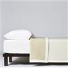 LANEROSSI Coperta Letto Singolo Agata Plus, Coperta in 100% Lana Vergine, 210x160 cm, Bianco/Polvere