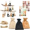 DuneDesign Calendario dell'Avvento da riempire - DIY 24 sacchetti in tessuto con ghirlanda e set di adesivi - Calendario di Natale da riempire Sacchetti dell'Avvento da riempire Bambini