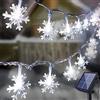 Fohil Catena Luminosa Solare, 12M 100 LED Fiocco di Neve Luci Solari Esterno 8 Modalità IP65 Impermeabile Luci Decorative per Natale Esterno Interno Giardino Festa Natale Halloween Decorazione