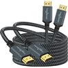 Twozoh 2 Pezzi Cavo HDMI 4K 3M, Nylon Intrecciato a HDMI Supporto 18Gbps 3D/4K a 60Hz/2160P/1080P