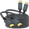 Twozoh 2 Pezzi Cavo HDMI 4K 5M, Nylon Intrecciato Supporto 18Gbps 3D/4K a 60Hz/2160P/1080P