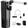 NICREW 3 in 1 Filtro Acquario Interno Silenzioso e Potente, Filtro Interno Acquario con Flusso Massimo di 200L/H, Adatto per Acquario Fino a 40L