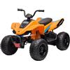 HOMCOM Quad Elettrico per Bambini 12V con Licenza McLaren, Macchina Elettrica Bambini 3-8 Anni Velocità max 6km/h, con 2 Motori, Luci LED e Musica, 107x71x73.5 cm, Nero e Arancione
