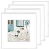 ATOBART 30x30cm Struttura immagine in legno solido,foto cornice parete anteriore Hanging Gallery per parete e tavolo display,12x12 inch,bianco set di 4