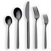 Berglander Set di posate da 30 pezzi in acciaio inox placcato nero al titanio, set di posate da 30 pezzi, servizio per 6 (lucido)