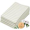 ZOLLNER 5 strofinacci in cotone 50x70 cm - canovacci assorbenti e lunga durata - lavabili a 60°C - a righe verde e bianche - Qualità gastronomica - certificato OEKO TEX (R)