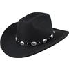 YCMI Cappello classico da cowboy-western-cowboy-cappello da uomo donna cappello da cowgirl in feltro Fedora, Quadrato - Nero, M