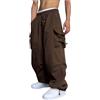 WZIKAI Pantaloni cargo larghi da uomo, casual, stile paracadute, vestibilità larga, stile hip hop, con tasche, Blu navy, 3XL