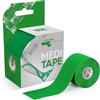 medi-taping Medi Tape (verde) per sport e uso quotidiano (5 m) - Nastro kinesiologico privo di lattice con 150% elasticità, nastro Physio & Kinesio traspirante e impermeabile - nastro sportivo