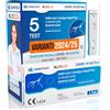 Eurocali 5x Tamponi COVID 19 - Test Nuove Varianti 2025 - Tamponi Rapidi Nasali Certificati per Uso Domestico, Risultato Rapido