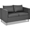 RELAX4LIFE Divano a 2 Posti da Soggiorno, Superficie in PU con Imbottitura Spessa, Design Ergonomico con 2 Cuscini Lombari, Divano Elegante con Gambe Galvanizzate per Casa e Ufficio (Divano M1)