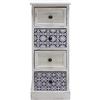 Rebecca Mobili Cassettiera Montata, Comodino Stretto Legno Mdf, Bianco Grigio, 4 Cassetti, Vintage, Da Ingresso Bagno - Misure: 76 x 30 x 25 cm (HxLxP) - Art. RE6604