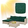 SYLC Impermeabile Federe per Cuscino Divano Copricuscini per Giardino Rattan per Esterni E Patio, Coperte del Cuscino con Cerniera per L/Angolo (1 pz 60×55×10 cm,Dark Green)