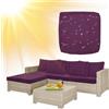 SYLC Impermeabile Federe per Cuscino Divano Copricuscini per Giardino Rattan per Esterni E Patio, Coperte del Cuscino con Cerniera per L/Angolo (1 pz 55×45×10 cm,Purple)