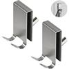 YoHyien 2 Pezzi Gancio Accappatoio Doccia, Ganci Doccia Accappatoio con Pad EVA, Appendi Accappatoio in Acciaio Inossidabile per Box Doccia e Bagno, Adatto a Vetro Senza Cornice 5-10 mm (Argento x 2)