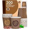 Baciato Caffè 200 Bicchierini in Carta da caffè 65ml VintageCUP Bicchieri Ecologici Biodegradabili Monouso Piccoli Asporto Bevande Calde
