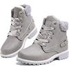 Hitmars Stivali Donna Invernali Stivaletti da Neve Pelliccia Scarpe Snow Boots Caldo Stringati Scarponi Bassi Antiscivolo Nero-1 37 EU